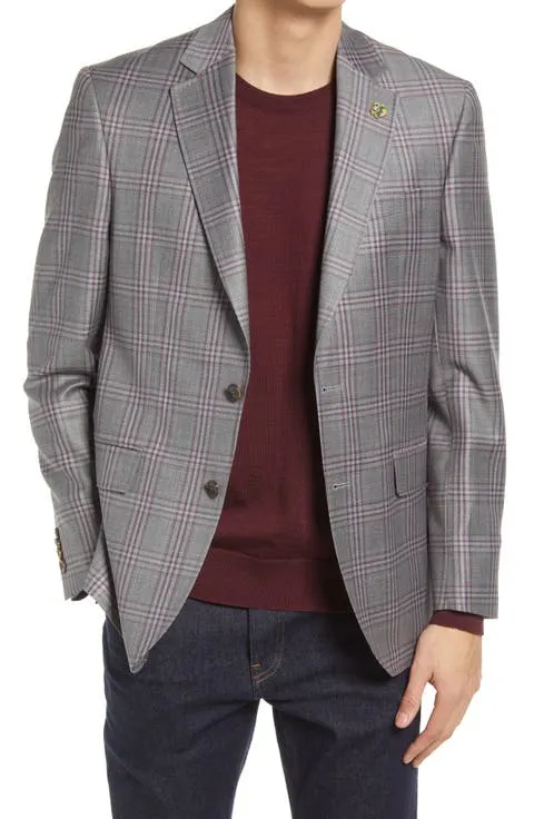 Jay Slim Fit Plaid Wool Sport Coat