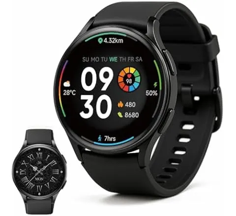 NexGen Smart Watch for Men & Women, 1.43 AMOLED 44MM, Smartwatch with GPS, Fitness Tracker, BT Calling, Waterproof, Alexa, Step Counter, Heart Rate Monitor, Sleep Tracking & Multiple Sports Modes