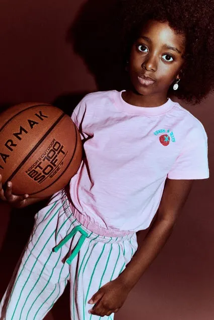 Kids T-shirt katoen met elastiek taille tomaat