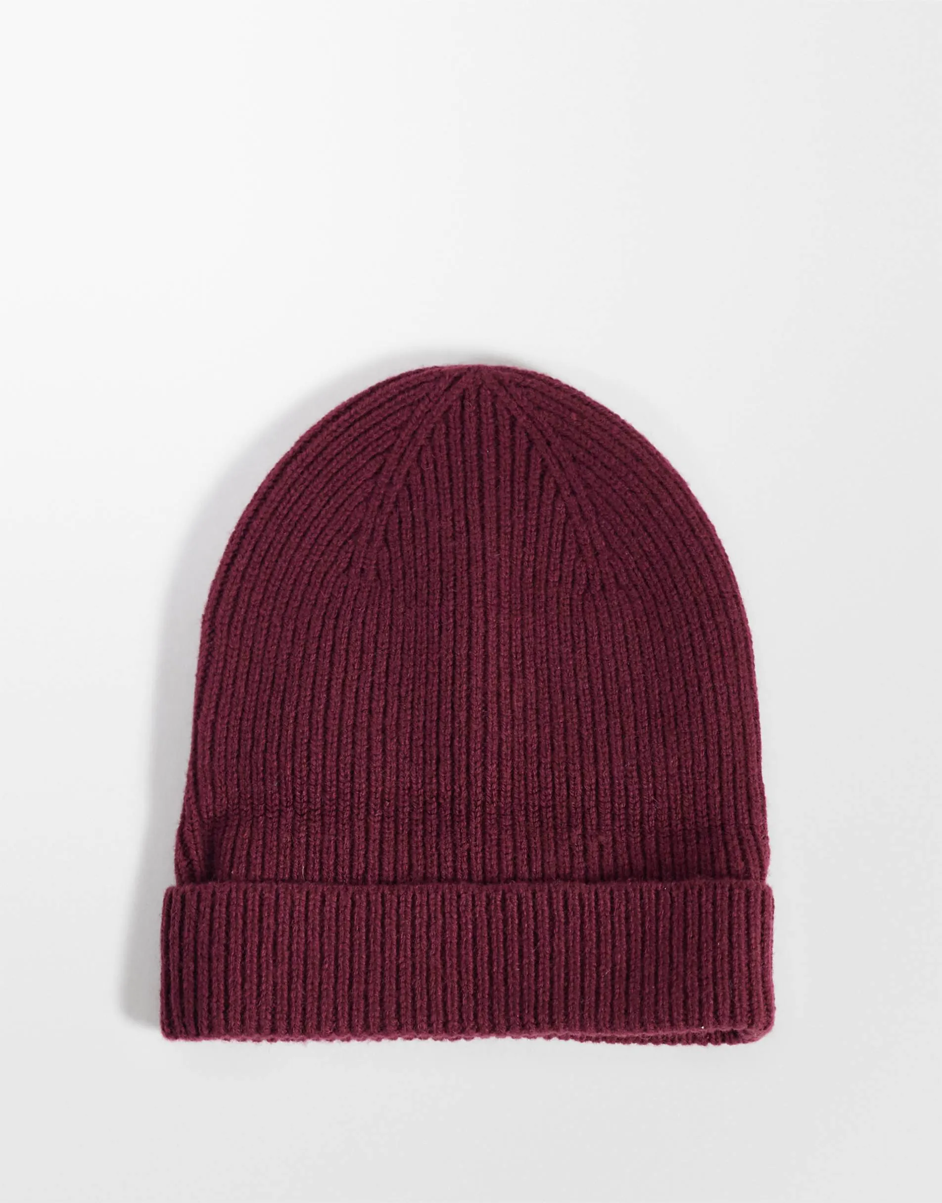 Selected 100% merino wool sailor beanie in burgundy