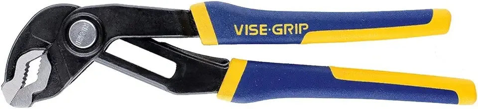 IRWIN VISE-GRIP Tools GrooveLock Pliers, V Jaw, 6-inch (4935351), Black, Blue Yellow, Silver, 6"
