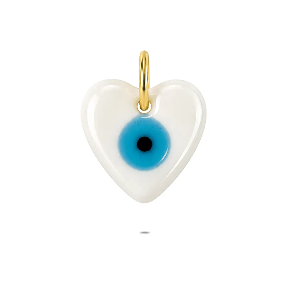 Hanger in edelstaal, hart met oog
