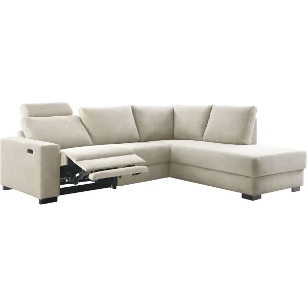 Hoekbank rechts Florance HR koudschuim zandbeige relaxfunctie