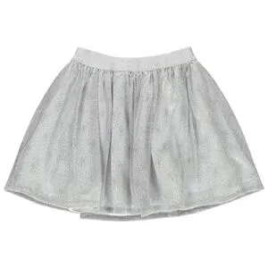 Jupe patineuse en résille argentée pour fille