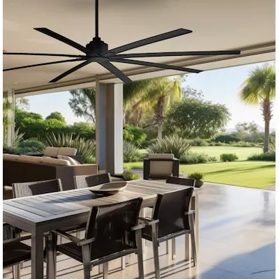 Spicer 54-in Matte Black with Antique Black Blades Covered Outdoor Propeller Ceiling Fan Without Light and Remote Control Included 3 -Blade