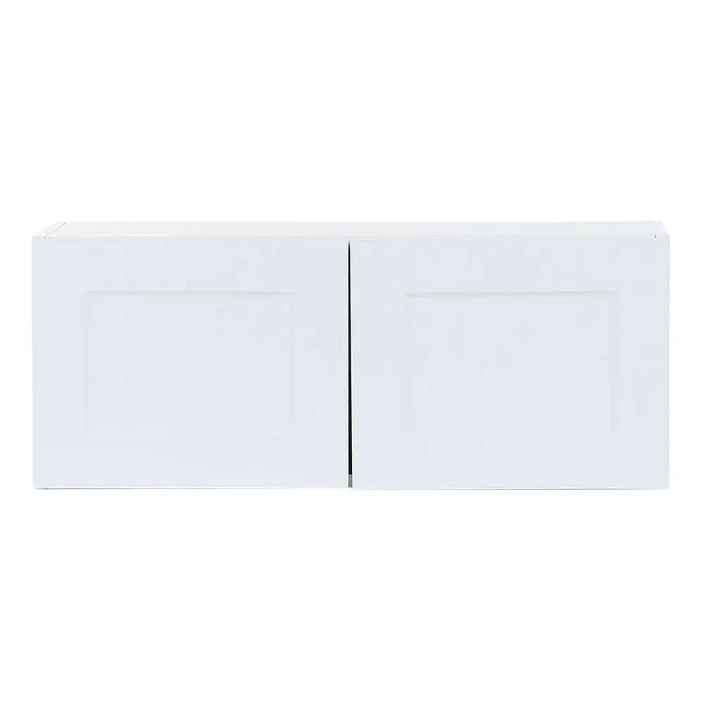 Hampton Bay Edson 30-inch W x 12-inch H x 12.5-inch D Shaker Style Assembled Kitchen Wall Cabinet/Cupboard in Solid White (W3012)