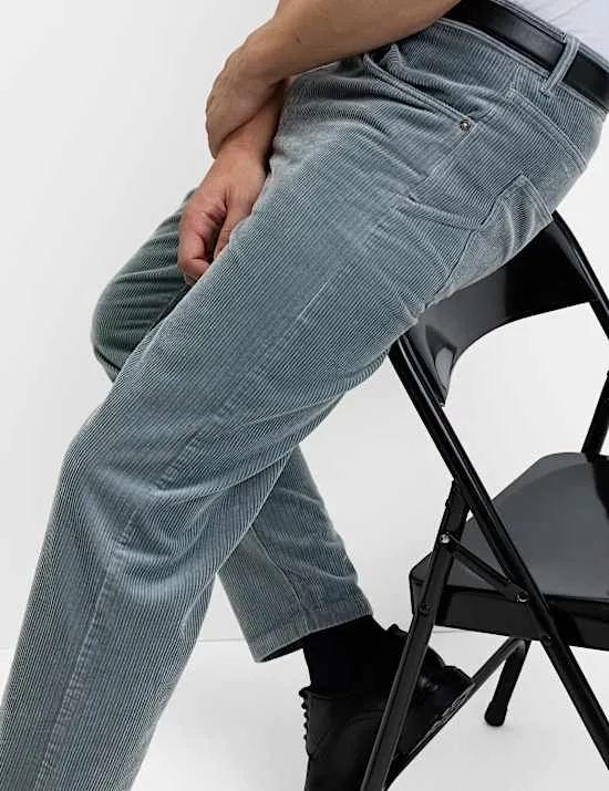 Straight Fit Luxury Corduroy 5 Pocket Trousers