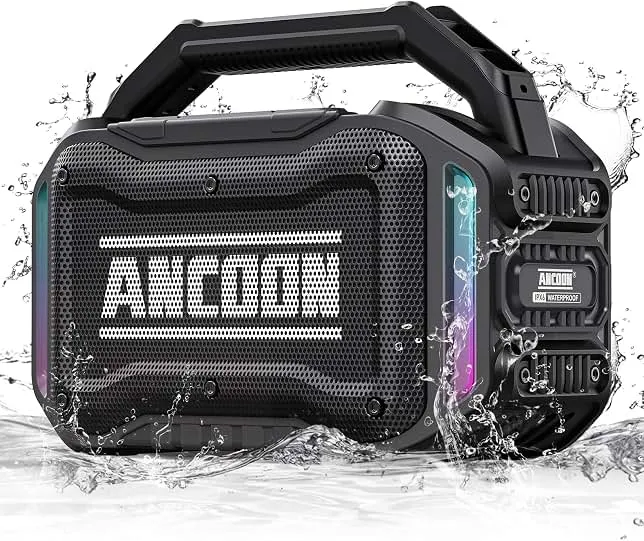 ANCOON Speakers Bluetooth Wireless: 80W(Peak) Loud Speaker with Bass, 20H Playtime, IPX6 Waterproof, Large Jobsite Speakers for Work, Outdoor, Workshop,…