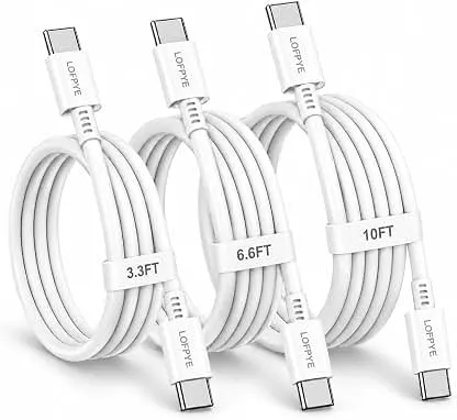 LOFPYE 3-Pack 60W USB C to USB C Cable 3.3FT+6.6FT+1…
