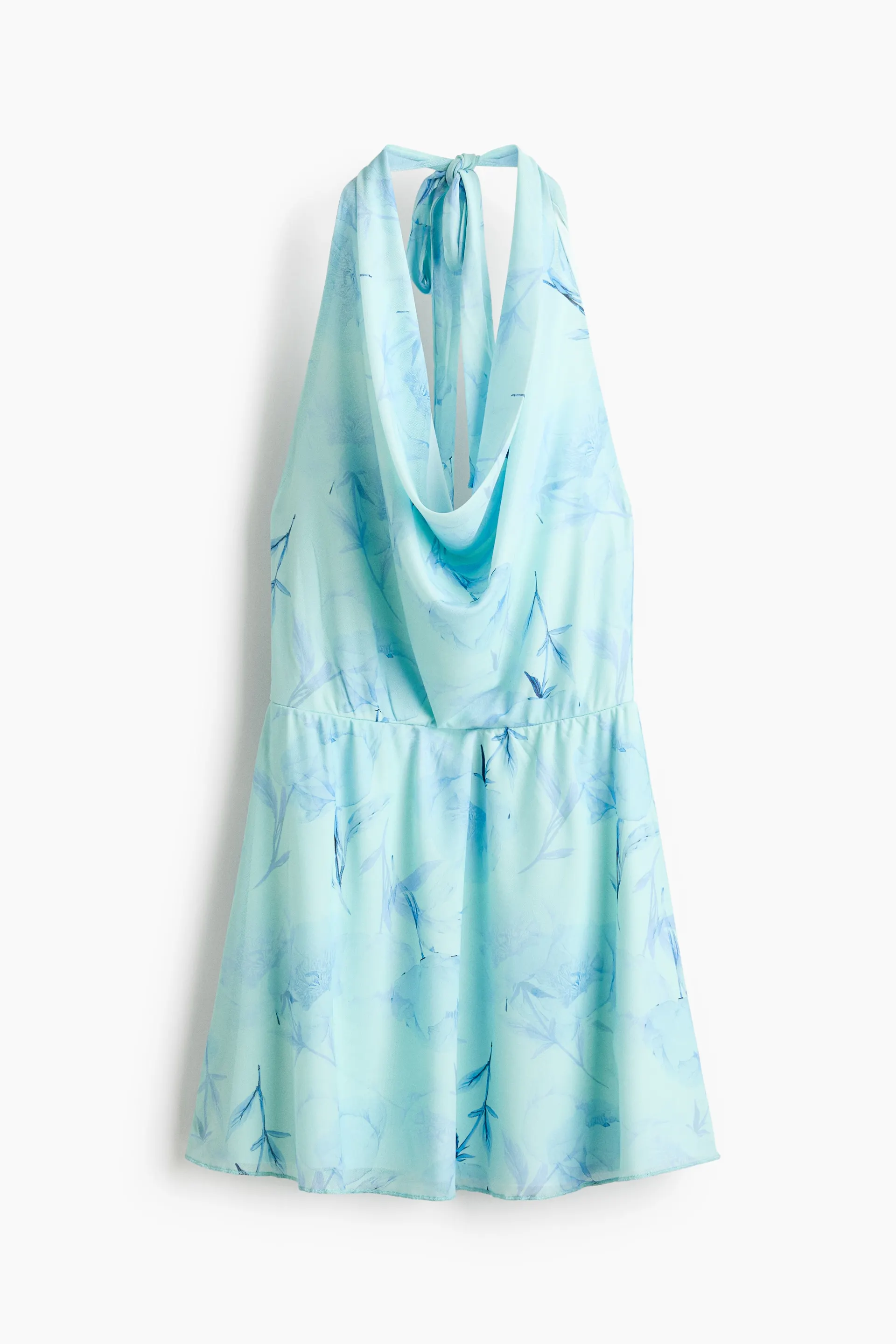 Vestido halter con escote drapeado