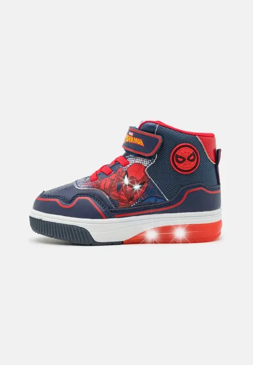MARVEL SPIDER-MAN - HI-TOP TRAINERS BLINKING SHOES - Høye joggesko - dark blue