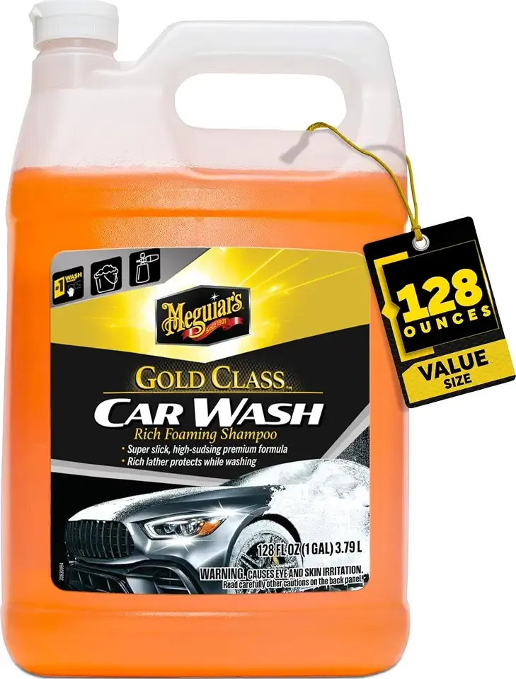Meguiar's Gold Class Car Wash, Ultra-Rich Foam Car Wash Soap and Conditioner for Vehicle Cleaning, Paint Cleaner to Clean and Condition in One Easy Step, 1 Gallon