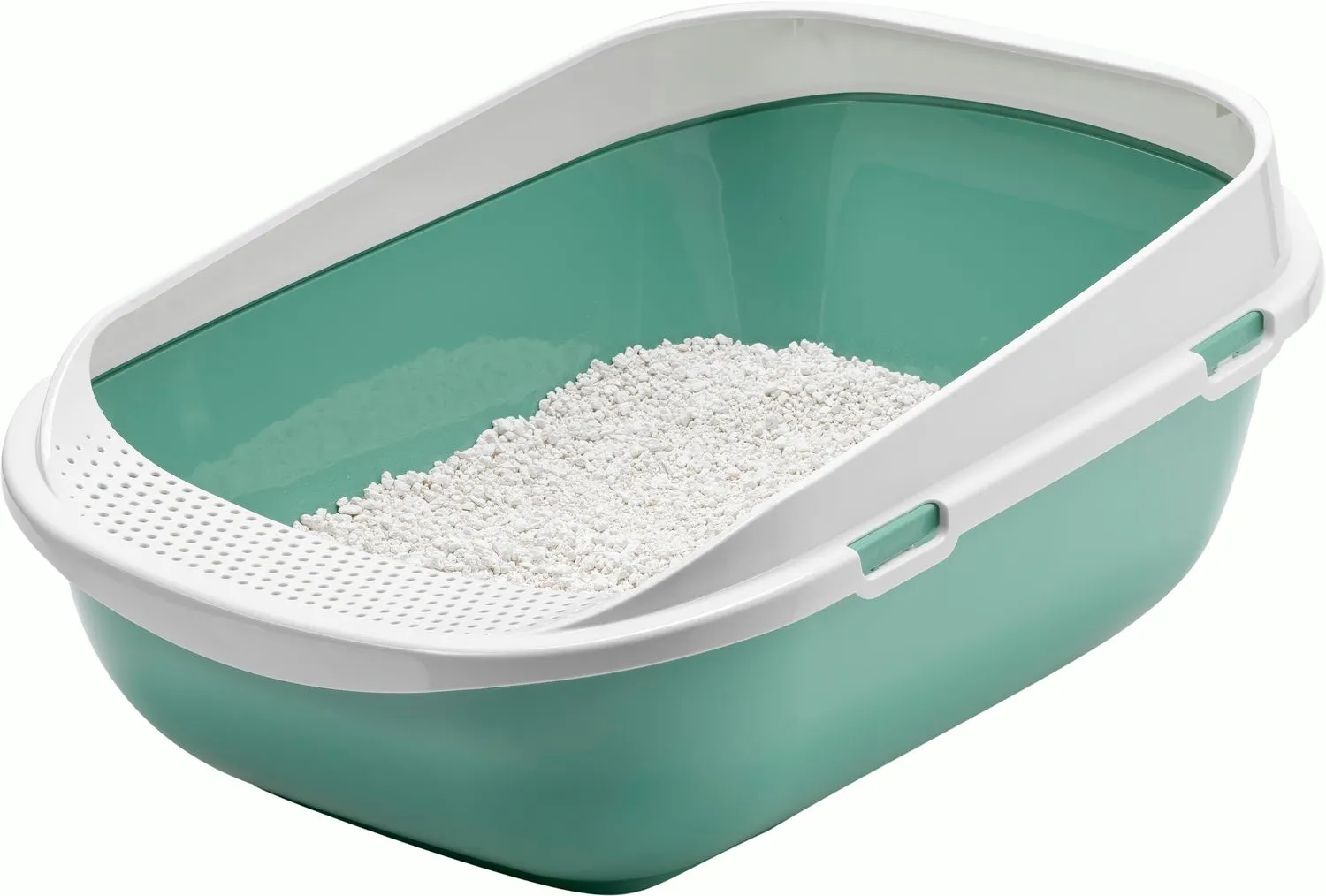 Moderna Open Kattenbak Mega Step - Kattentoilet - 65.6x48.2x28.5 cm Lichtgroen Wit