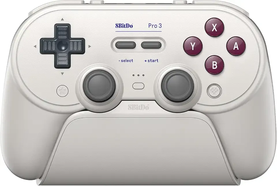 8BitDo Pro 3 Bluetooth Controller for Switch/Switch 2 – TMR Joysticks, Swappable ABXY Buttons, Pro Back Buttons, Charging Dock, Hall Effect Triggers, for Windows, Apple, SteamOS, Android - G Classic