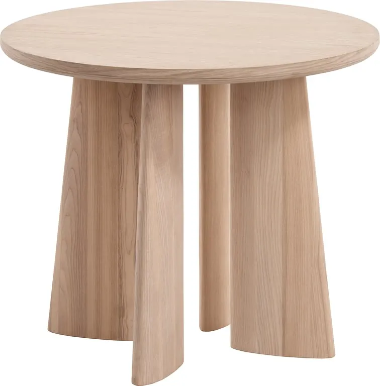 Japandi sofabord rundt Ø 58 H 55 cm Hvitoljet eikefiner