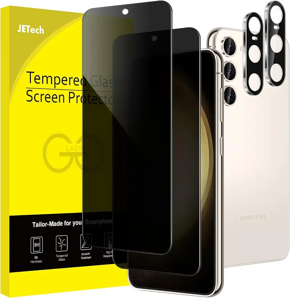 JETech Privacy Screen Protector for Samsung Galaxy S23, 2+2 Pack
