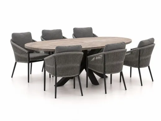 Bellagio Mineo/ROUGH-Y Ellips 240cm dining tuinset 7-delig