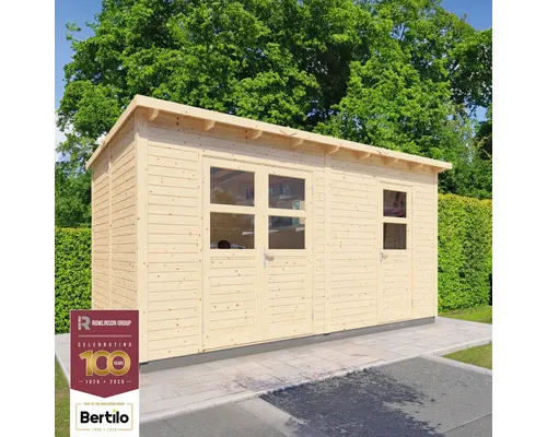 Dřevěný zahradní domek Konsta Laisholm 2 přírodní 447 x 234 cm