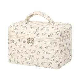 Floral Cosmetic Bag Large ty Cotton Portable