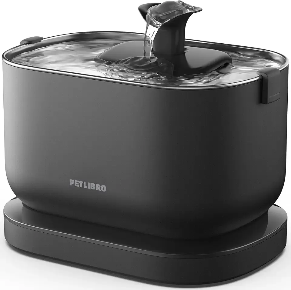 PETLIBRO Cat Water Fountain, Cordless Pet Water Fountain Battery Operated, 2.5L/84oz Dockstream Water Fountains for Cats Indoor, Cat Fountain with Stainless Steel Tray, Easy to Clean BPA-Free