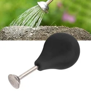 Spruzzatore a sfera con beccuccio in acciaio inox, alternativa agli annaffiatoi per piccole piante, talee, fiori, piantine, nero