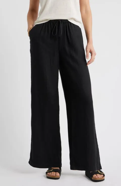 Caslon® Easy Wide Leg Linen Pants