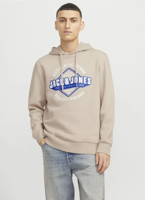 Hoodies JJELOGO SWEAT HOOD 2 COL 24/25 NOOS heren beige