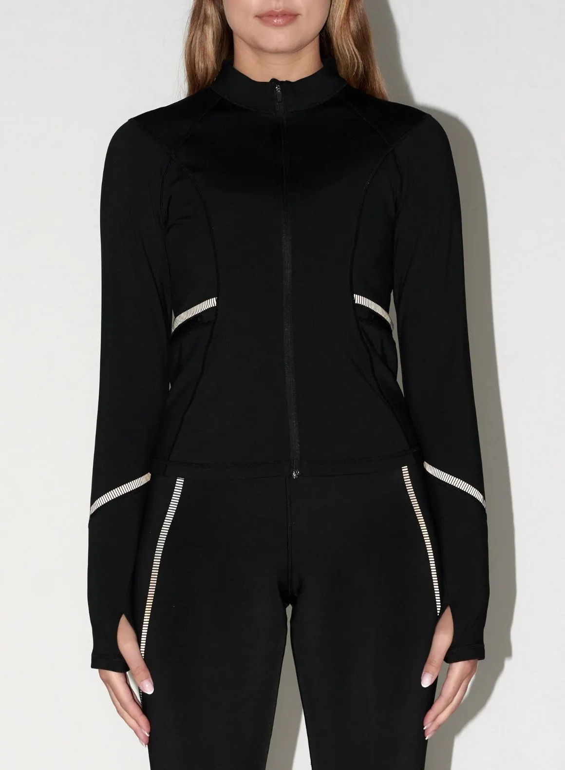 Black Reflective Warming Zip Jacket