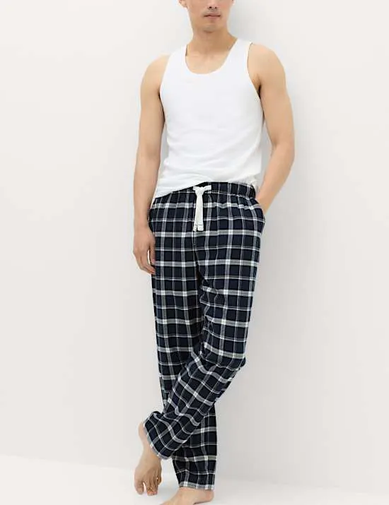 Karierte Loungewear-Hose aus reiner Baumwolle