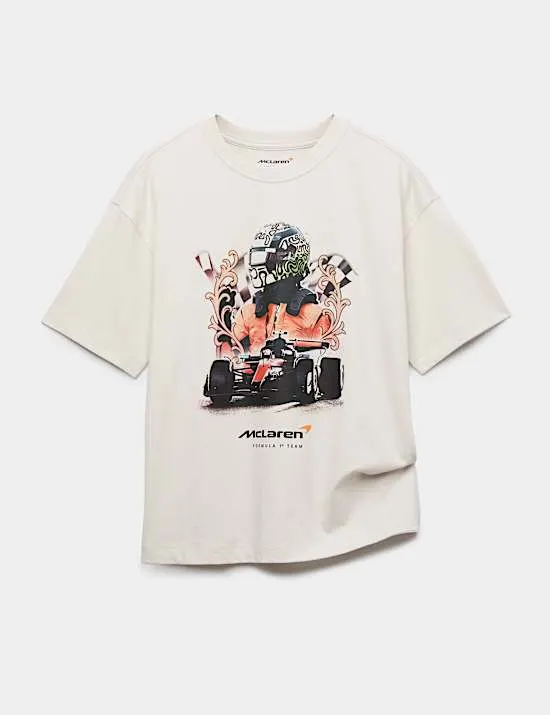 T-Shirt aus reiner Baumwolle mit McLaren™-Motiv (6–16 J.)