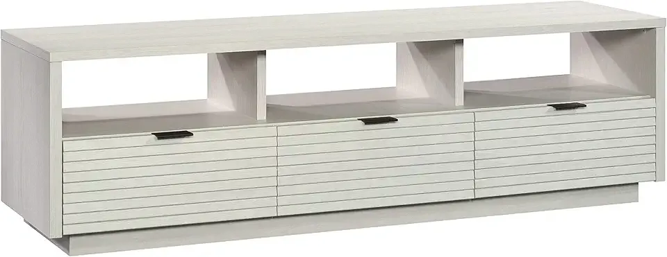 Harvey Park Modern Stand Media Console Credenza with Drawers and Storage Shelves, for TVs up to 70", Glacier Oak