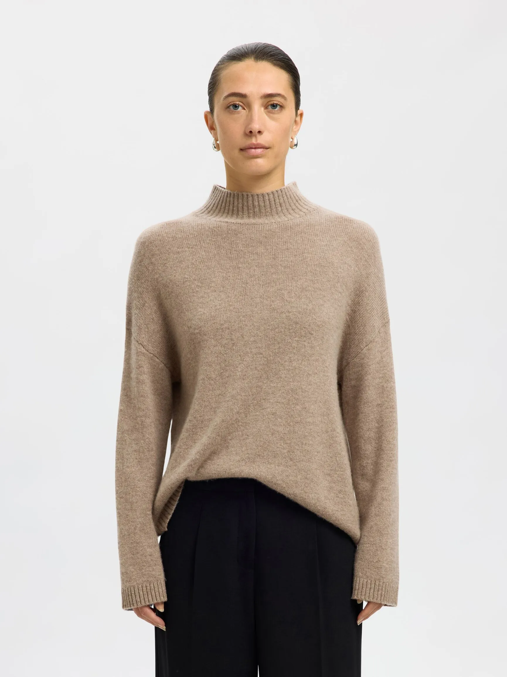 KASJMIRBLANDING STRIKKET PULLOVER