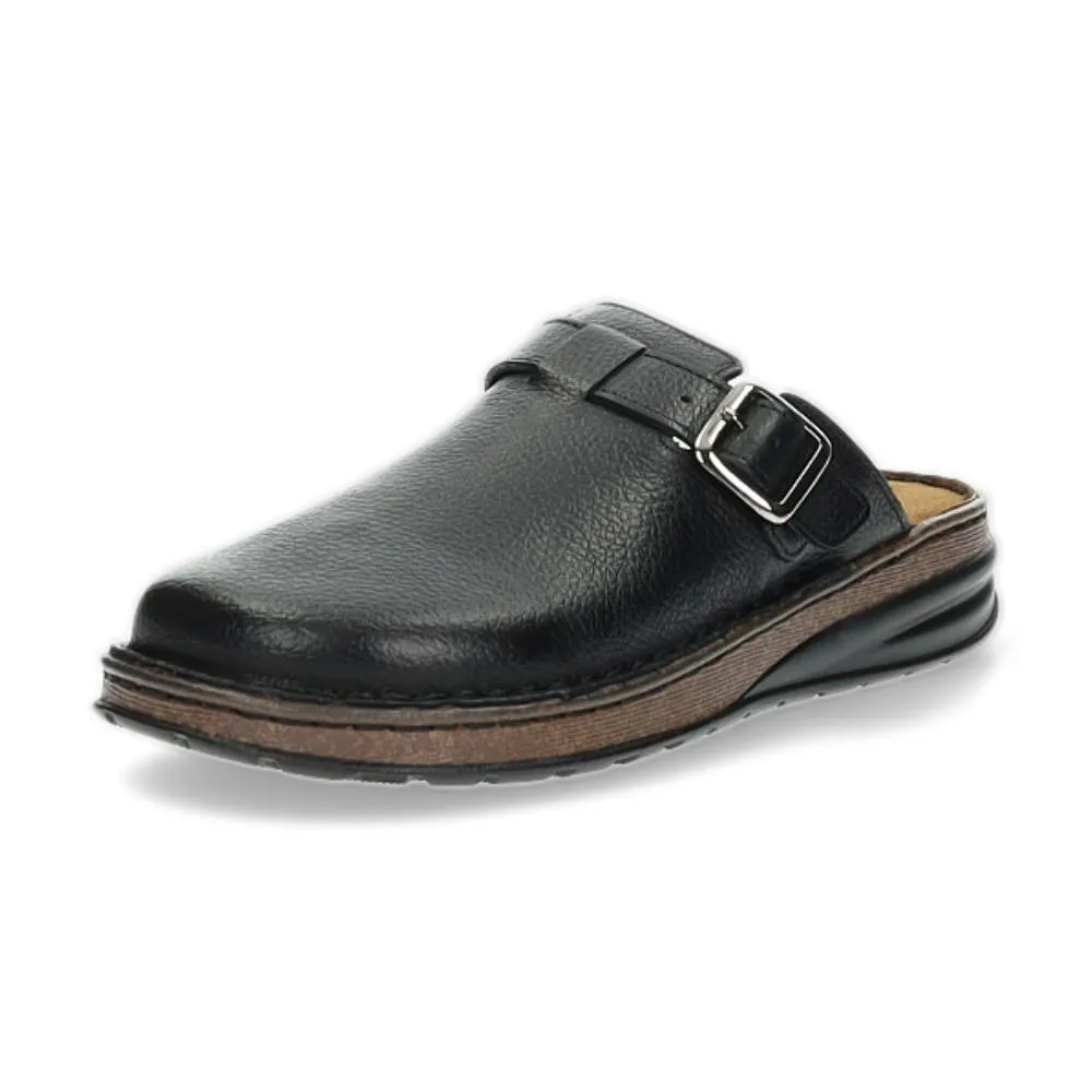 zwarte lederen pantoffel