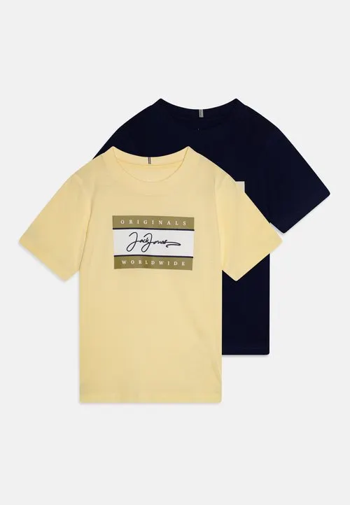 JORFREDERIKSBERG 2 PACK - T-shirts med print - double cream/ocean cavern