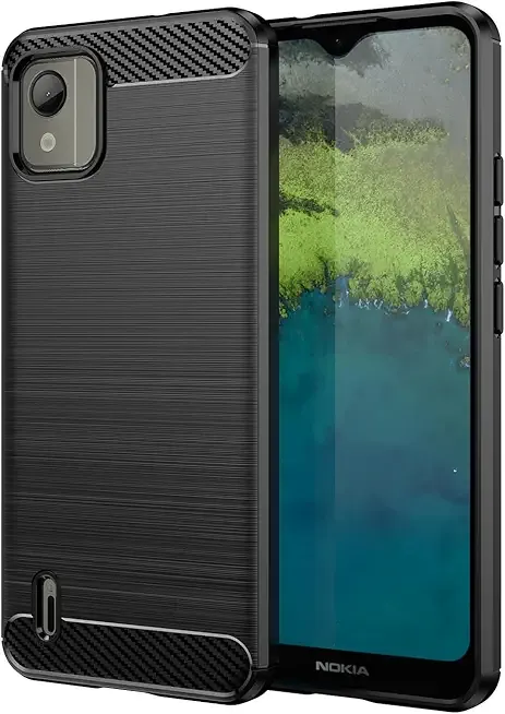 for Nokia C110 Phone case, Shockproof, Scratch Resistant Carbon Fiber Jacket, Soft TPU,for for Nokia C110 case (Black)