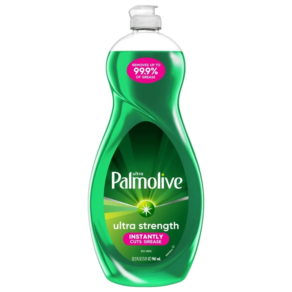 Palmolive Ultra Strength Liquid Dish Soap, Cuts Grease and Grime, No Soaking Needed, Powerful on Plastics, Dishwashing Liquid, 32.5 fl oz Bottle