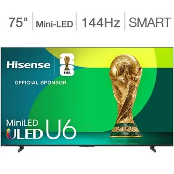 Hisense 75" Class - U6 Series - 4K Mini-LED Smart TV - Allstate 3-Year Protection Plan Bundle Included for 5 Years of Total Coverage*