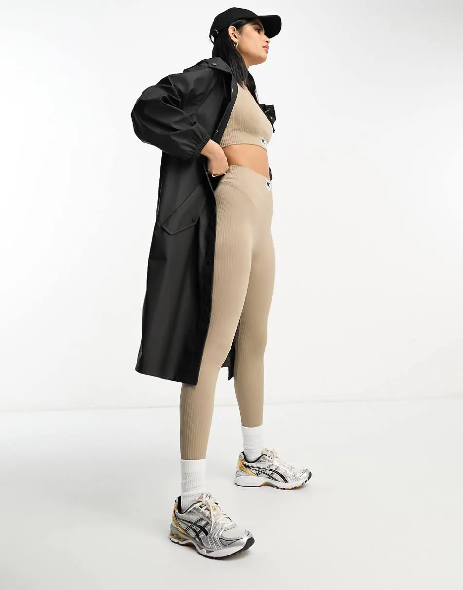 ASOS DESIGN rubberised rain parka coat in black