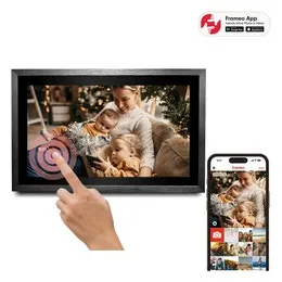 Kogan 21.5" Frameo App Wi-Fi Digital Photo Frame (32GB, Blackened Oak)