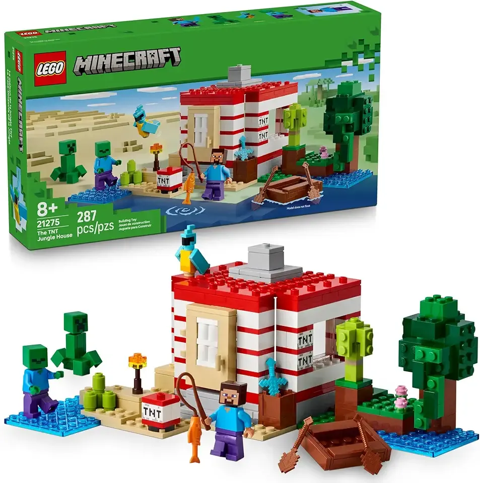 Minecraft The TNT Jungle House Kids Toy for Pretend Play - Collectible Minecraft Toy - Building Set for Boys and Girls 8+ - Gift Idea for Birthdays and Video Game Fans - 21275