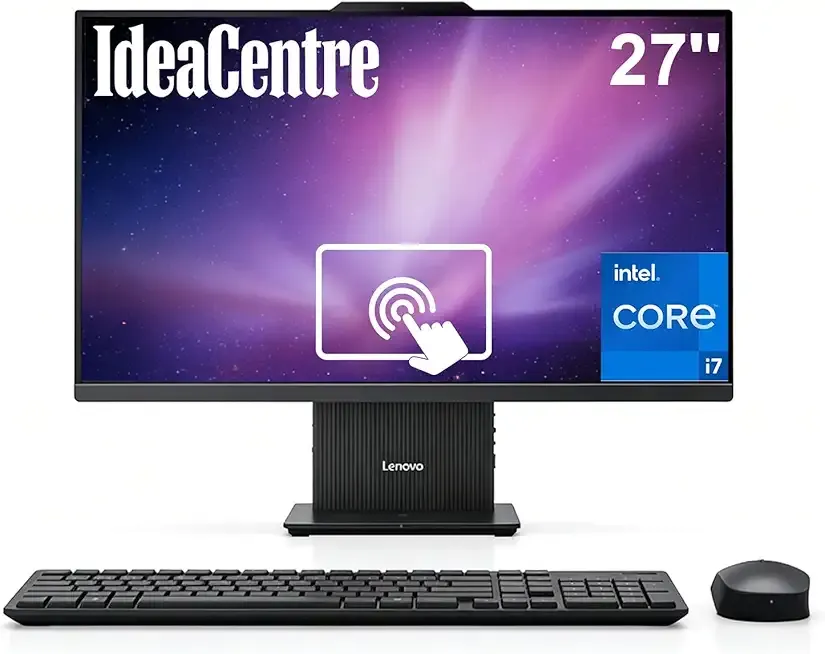 Lenovo IdeaCentre 27" Touchscreen All-in-One Desktop Computer • 10-core Intel Core i7 Processor • 16GB DDR5 • 512GB SSD • Office 365 for The Web • Wireless KB&Mouse • Wireless Charging Base • Win 11