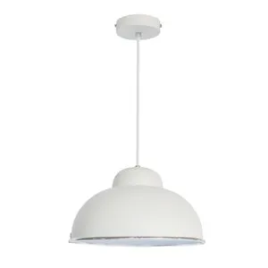 Lampadario Industriale Farell bianco paralume bianco E27 Ø31.0cm INSPIRE