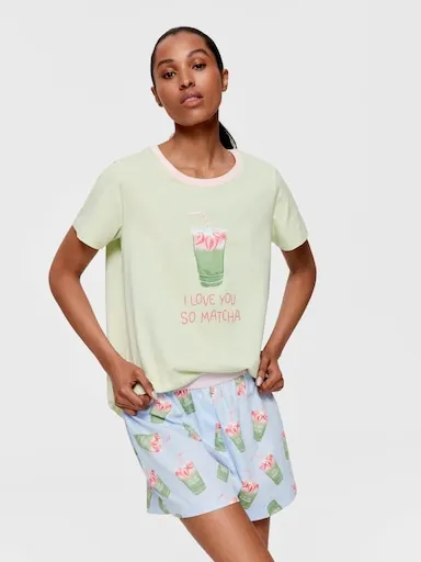 Strawberry Matcha 100% Cotton Mid Boxer Short