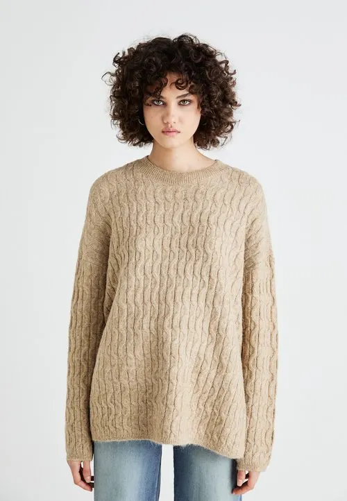 VMELYA ONECK LONG PULLOVER - Strikkegenser - silver mink melange
