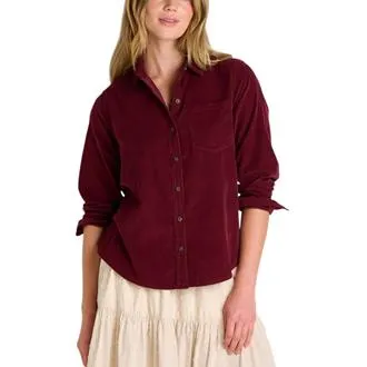 Chemise à manches longues en velours côtelé Cattail pour femme