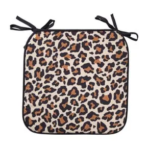 Tuinstoel kussen - luipaardprint - 38x41 cm