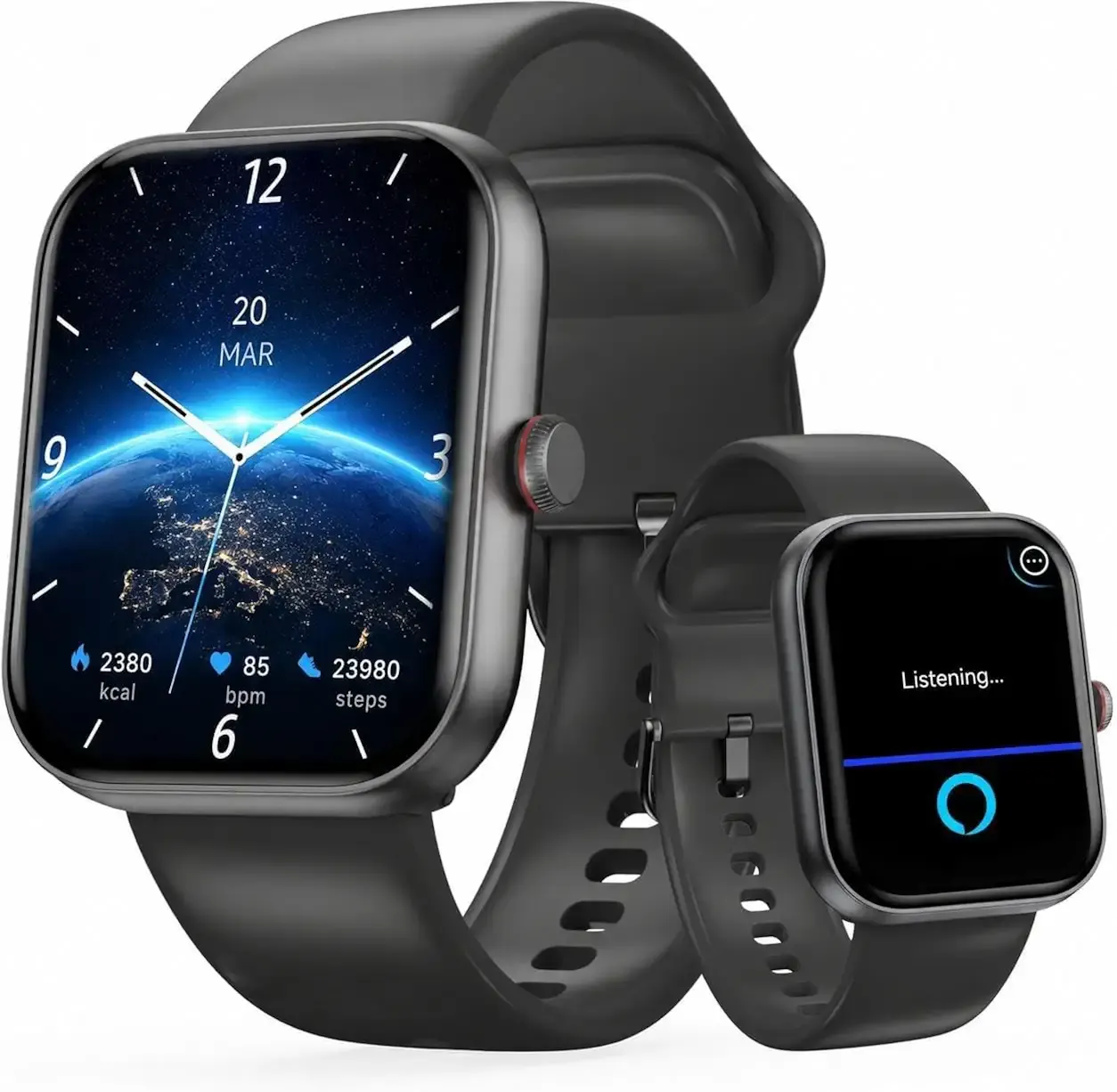 Smart Watch with Alexa Built-in,1.91"HD Fitness Tracker with Bluetooth Call | Fitness Watch with Heart Rate/Sleep Monitor, 100+ Sports Modes, IP68 Waterproof Smartwatch for Android iOS