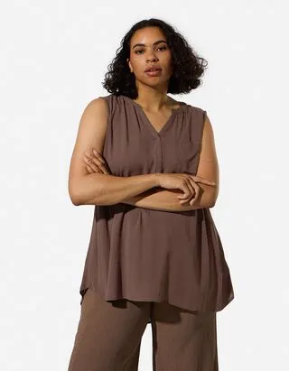 blusa - Tinta unita - marrone