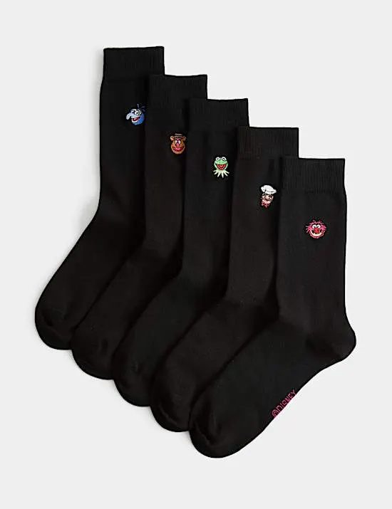 5 Pack Muppets™ Cotton Rich Socks