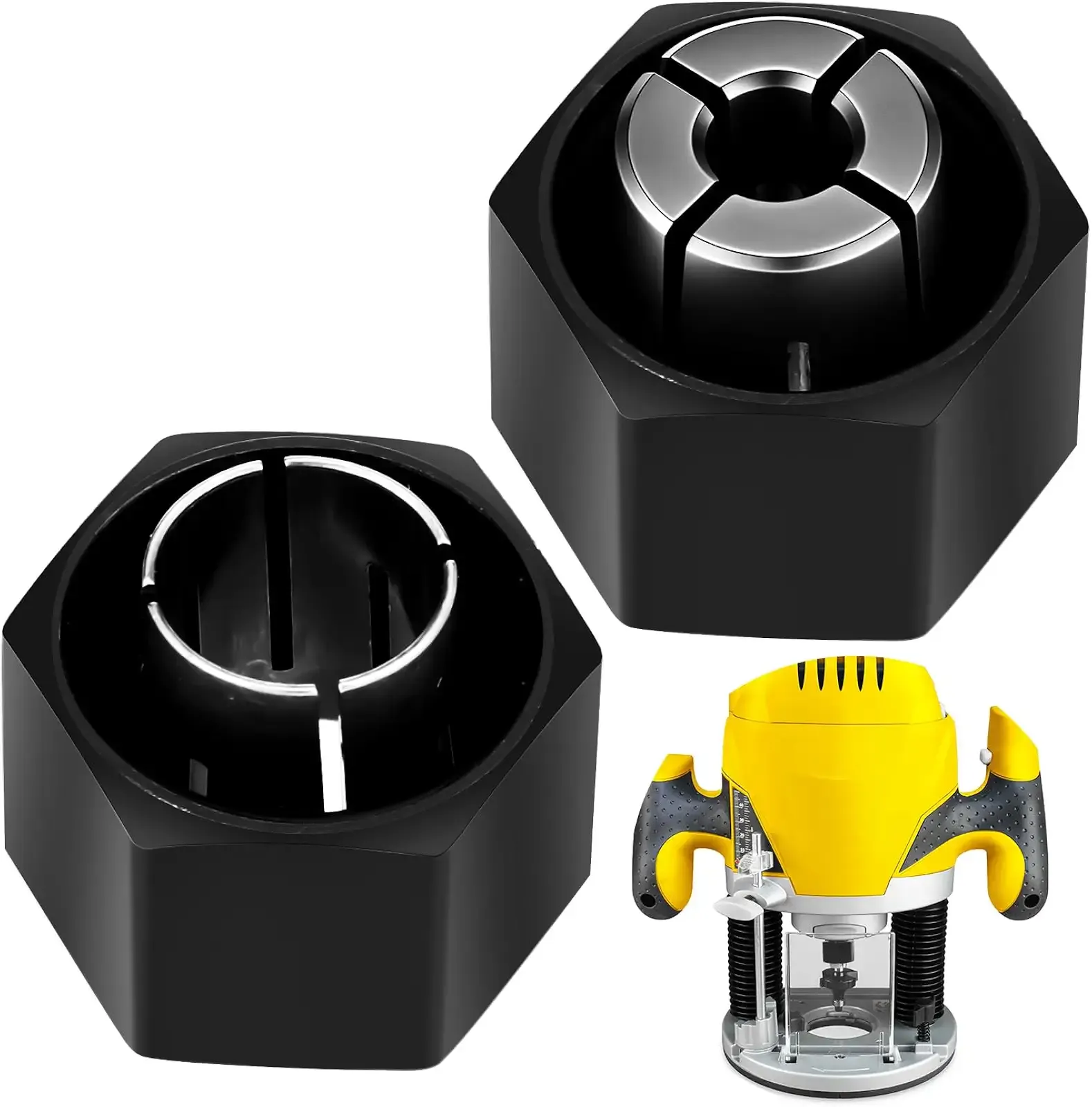 Threlaco 2 Pcs Router Collet Kit Replacement, 1/2" and 1/4" | Compatible with Dw616 Dw618 Dw622 Dw626 1613 Series, Precision Machined Design, Secure Bit Clamping for Workshop Projects
